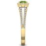 1 1/3 Carat Oval Shape Antique Peridot and Halo Diamond Ring In 14 Karat Yellow Gold Image-4