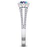 1 Carat Oval Shape Mystic Topaz Ring With Diamond Halo In 14 Karat White Gold Image-4