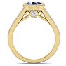 1 Carat Oval Shape Mystic Topaz Ring With Diamond Halo In 14 Karat Yellow Gold Image-3
