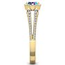 1 Carat Oval Shape Mystic Topaz Ring With Diamond Halo In 14 Karat Yellow Gold Image-4