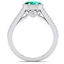 1 1/4 Carat Oval Shape Antique Emerald and Halo Diamond Ring In 14 Karat White Gold Image-3