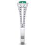 1 1/4 Carat Oval Shape Antique Emerald and Halo Diamond Ring In 14 Karat White Gold Image-4