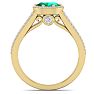 1 1/4 Carat Oval Shape Antique Emerald and Halo Diamond Ring In 14 Karat Yellow Gold Image-3