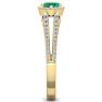 1 1/4 Carat Oval Shape Antique Emerald and Halo Diamond Ring In 14 Karat Yellow Gold Image-4