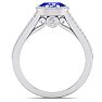 1 1/3 Carat Oval Shape Antique Tanzanite and Halo Diamond Ring In 14 Karat White Gold Image-3