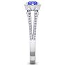 1 1/3 Carat Oval Shape Antique Tanzanite and Halo Diamond Ring In 14 Karat White Gold Image-4