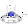 1 1/3 Carat Oval Shape Antique Tanzanite and Halo Diamond Ring In 14 Karat White Gold Image-5