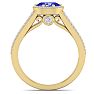 1 1/3 Carat Oval Shape Antique Tanzanite and Halo Diamond Ring In 14 Karat Yellow Gold Image-3