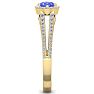 1 1/3 Carat Oval Shape Antique Tanzanite and Halo Diamond Ring In 14 Karat Yellow Gold Image-4