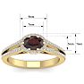 Garnet Ring: Garnet Jewelry: 1 1/2 Carat Oval Shape Antique Garnet and Halo Diamond Ring In 14 Karat Yellow Gold Image-5