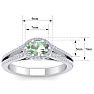 1 Carat Oval Shape Antique Green Amethyst and Halo Diamond Ring In 14 Karat White Gold Image-5