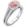 1-1/4 Carat Oval Shape Antique Morganite and Halo Diamond Ring In 14 Karat White Gold Image-2