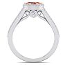 1-1/4 Carat Oval Shape Antique Morganite and Halo Diamond Ring In 14 Karat White Gold Image-3