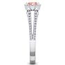 1-1/4 Carat Oval Shape Antique Morganite and Halo Diamond Ring In 14 Karat White Gold Image-4