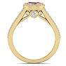 1-1/4 Carat Oval Shape Antique Morganite and Halo Diamond Ring In 14 Karat Yellow Gold Image-3