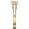 1-1/4 Carat Oval Shape Antique Morganite and Halo Diamond Ring In 14 Karat Yellow Gold Image-4