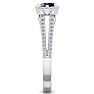 1 1/2 Carat Oval Shape Antique Sapphire and Halo Diamond Ring In 14 Karat White Gold Image-4
