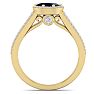 1 1/2 Carat Oval Shape Antique Sapphire and Halo Diamond Ring In 14 Karat Yellow Gold Image-3