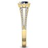 1 1/2 Carat Oval Shape Antique Sapphire and Halo Diamond Ring In 14 Karat Yellow Gold Image-4