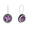 8 1/2 Carat Amethyst Earrings In Sterling Silver With Rope Detail Image-1