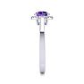 3/4 Carat Round Shape Amethyst and Halo Diamond Ring In 14 Karat White Gold Image-4