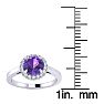 3/4 Carat Round Shape Amethyst and Halo Diamond Ring In 14 Karat White Gold Image-5