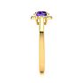 3/4 Carat Round Shape Amethyst and Halo Diamond Ring In 14 Karat Yellow Gold Image-4