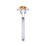 3/4 Carat Round Shape Citrine and Halo Diamond Ring In 14 Karat White Gold Image-4