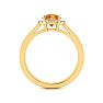 3/4 Carat Round Shape Citrine and Halo Diamond Ring In 14 Karat Yellow Gold Image-3