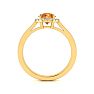 3/4 Carat Round Shape Citrine and Halo Diamond Ring In 14 Karat Yellow Gold Image-3