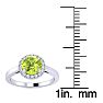 1 Carat Round Shape Peridot and Halo Diamond Ring In 14 Karat White Gold Image-5