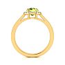 1 Carat Round Shape Peridot and Halo Diamond Ring In 14 Karat Yellow Gold Image-3