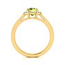 1 Carat Round Shape Peridot and Halo Diamond Ring In 14 Karat Yellow Gold Image-3