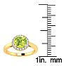 1 Carat Round Shape Peridot and Halo Diamond Ring In 14 Karat Yellow Gold Image-5
