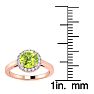1 Carat Round Shape Peridot and Halo Diamond Ring In 14 Karat Rose Gold Image-5