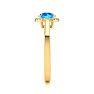 1 Carat Round Shape Blue Topaz and Halo Diamond Ring In 14 Karat Yellow Gold Image-4