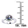 3/4 Carat Round Shape Mystic Topaz Ring Diamond Halo In 14 Karat White Gold Image-5