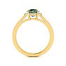 3/4 Carat Round Shape Mystic Topaz Ring Diamond Halo In 14 Karat Yellow Gold Image-3