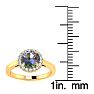 3/4 Carat Round Shape Mystic Topaz Ring Diamond Halo In 14 Karat Yellow Gold Image-5