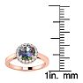 3/4 Carat Round Shape Mystic Topaz Ring Diamond Halo In 14 Karat Rose Gold Image-5