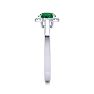 1 Carat Round Shape Emerald and Halo Diamond Ring In 14 Karat White Gold Image-4