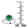 1 Carat Round Shape Emerald and Halo Diamond Ring In 14 Karat White Gold Image-5