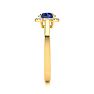 1 Carat Round Shape Tanzanite and Halo Diamond Ring In 14 Karat Yellow Gold Image-4