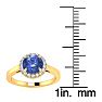 1 Carat Round Shape Tanzanite and Halo Diamond Ring In 14 Karat Yellow Gold Image-5