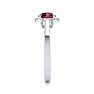 Garnet Ring: Garnet Jewelry: 1 1/4 Carat Round Shape Garnet and Halo Diamond Ring In 14 Karat White Gold Image-4