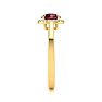 Garnet Ring: Garnet Jewelry: 1 1/4 Carat Round Shape Garnet and Halo Diamond Ring In 14 Karat Yellow Gold Image-4