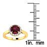 Garnet Ring: Garnet Jewelry: 1 1/4 Carat Round Shape Garnet and Halo Diamond Ring In 14 Karat Yellow Gold Image-5