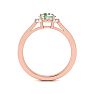 3/4 Carat Round Shape Green Amethyst and Halo Diamond Ring In 14 Karat Rose Gold Image-3