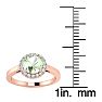 3/4 Carat Round Shape Green Amethyst and Halo Diamond Ring In 14 Karat Rose Gold Image-5