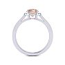 1 Carat Round Shape Morganite and Halo Diamond Ring In 14 Karat White Gold Image-3